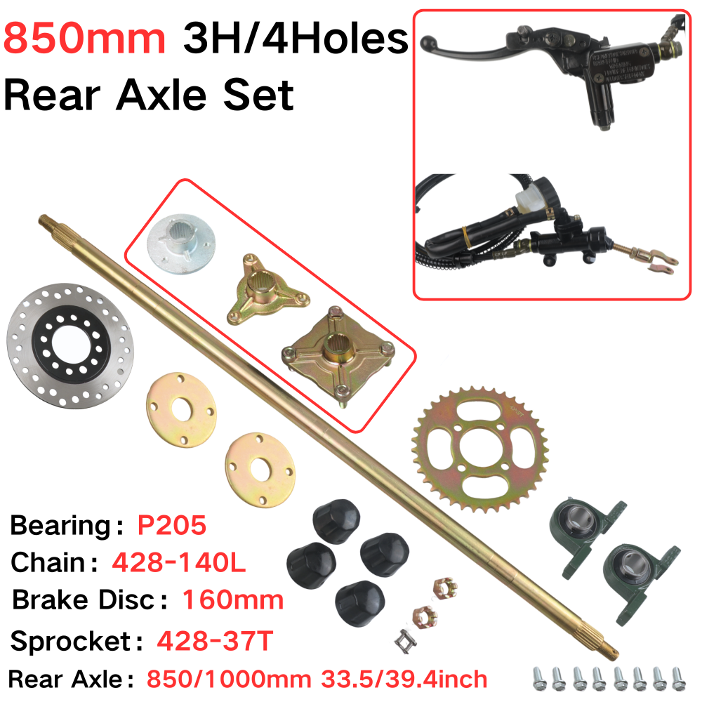 428 Chain - Set Completo Asse Posteriore 850mm con